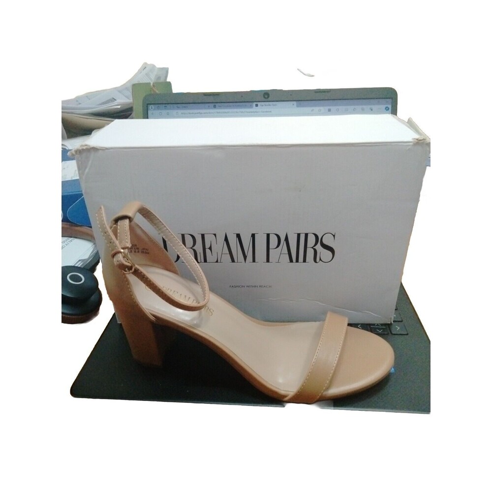DREAM PAIRS Women's Open Toe Ankle Strap Low Block Chunky Heels Sandals Party